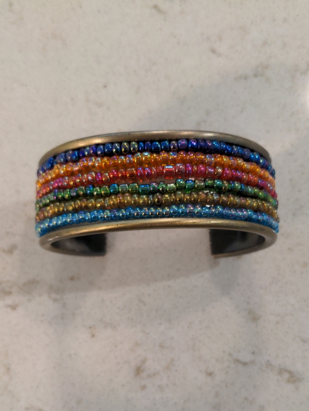 Bangle With Rainbow Beads 🌈
